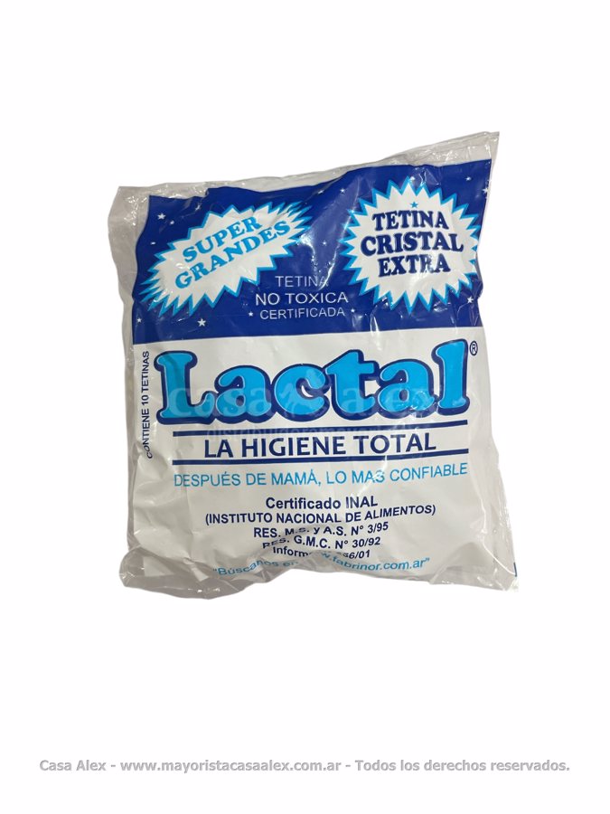TETINA CRISTAL SILIC.X 10 LACTAL ENVASADO X 1