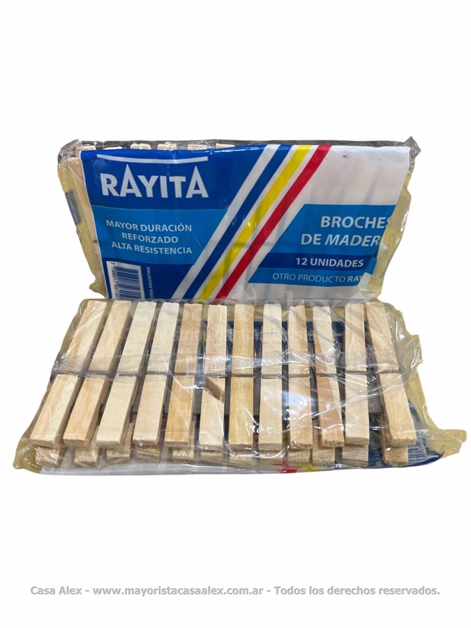 BROCHES DE MADERA X 12