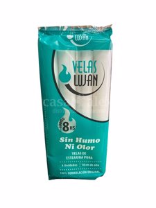 VELAS LUJAN X 4 UN 16CM VERDE SIN HUMO/OLOR 8HRS