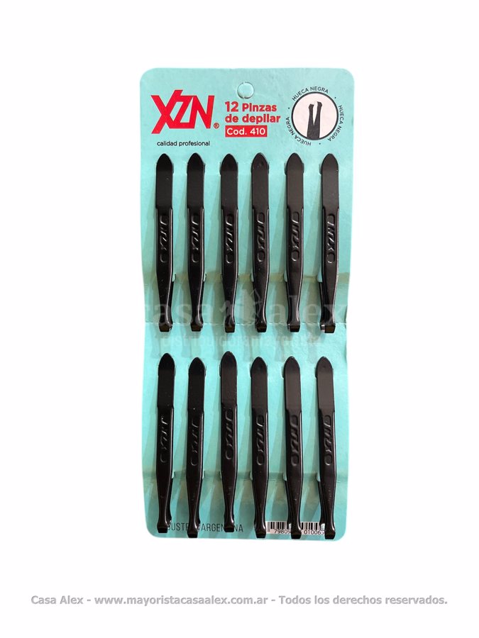PINZA DEPILAR NEGRO XZN X 12 P 410