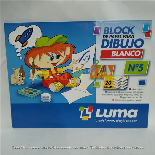 BLOCK DIBUJO LUMA T/EL NENE BLANCO