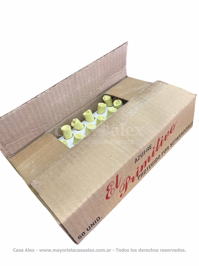 AZUFRE X 50 UNID C/SEPARADOR DE CARTON PRIMITIVO