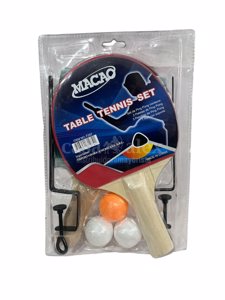 SET MACAO PALETA PING PONG X 2 + RED + PELOTAS