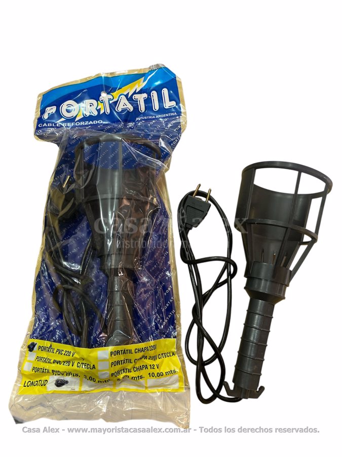 PORTATIL PLASTICO CON CABLE 1.5 MT