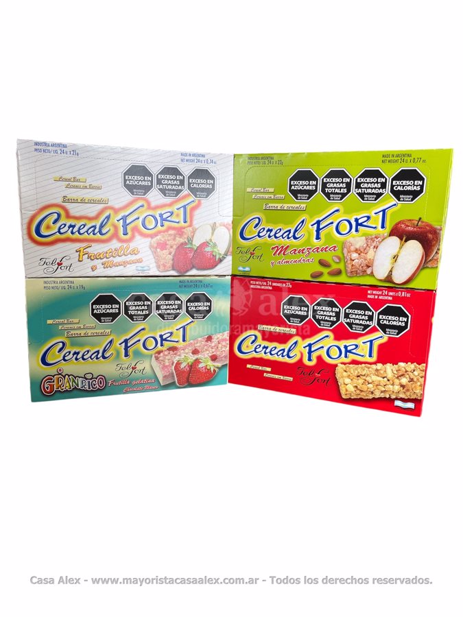 CEREAL FORT 23 GR    MAN/FRUT/FRUT-MAN/CLAS      8 DISP X 24