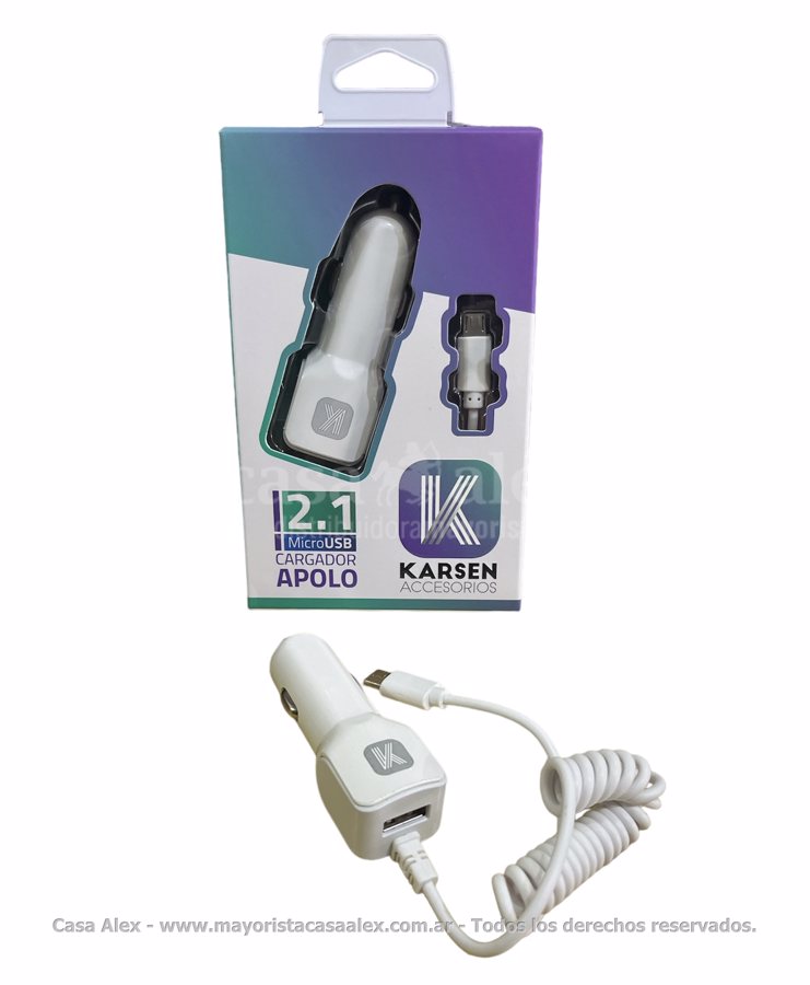 CARGADOR DE AUTO 2.1A - MICRO USB / TIPO C + USB