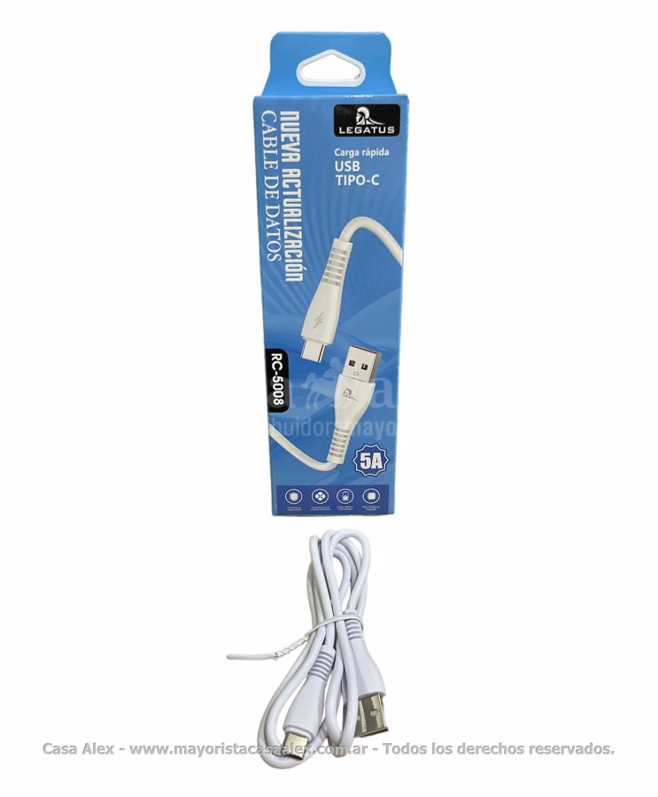 CABLE CARGADOR USB TIPO C  5A CARGA RAPIDA