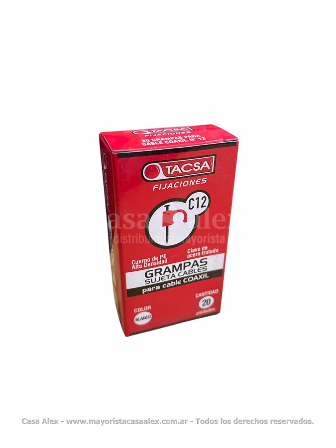 GRAMPAS SUJETA CABLES TACSA COAXIL Nº12