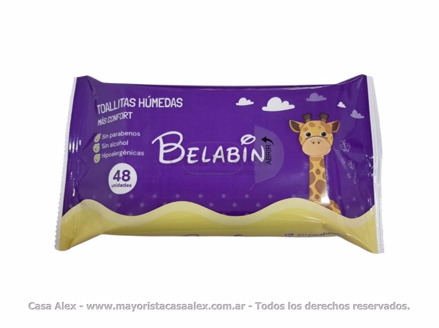 TOALLITAS HUMEDAS BELABIN  X 48 UNID HIPOLERGENICAS BUL X 25
